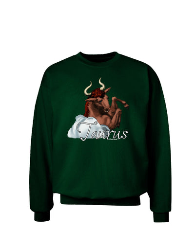 Taurus Color Illustration Adult Dark Sweatshirt-Sweatshirts-TooLoud-Deep-Forest-Green-Small-Davson Sales