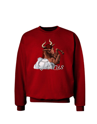 Taurus Color Illustration Adult Dark Sweatshirt-Sweatshirts-TooLoud-Deep-Red-Small-Davson Sales