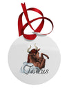 Taurus Color Illustration Circular Metal Ornament-Ornament-TooLoud-White-Davson Sales