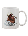 Taurus Color Illustration Printed 11 oz Coffee Mug - Expertly Crafted Drinkware-11 OZ Coffee Mug-TooLoud-White-Davson Sales