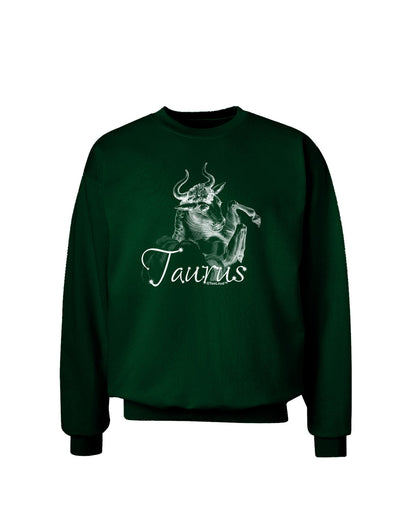 Taurus Illustration Adult Dark Sweatshirt-Sweatshirts-TooLoud-Deep-Forest-Green-Small-Davson Sales