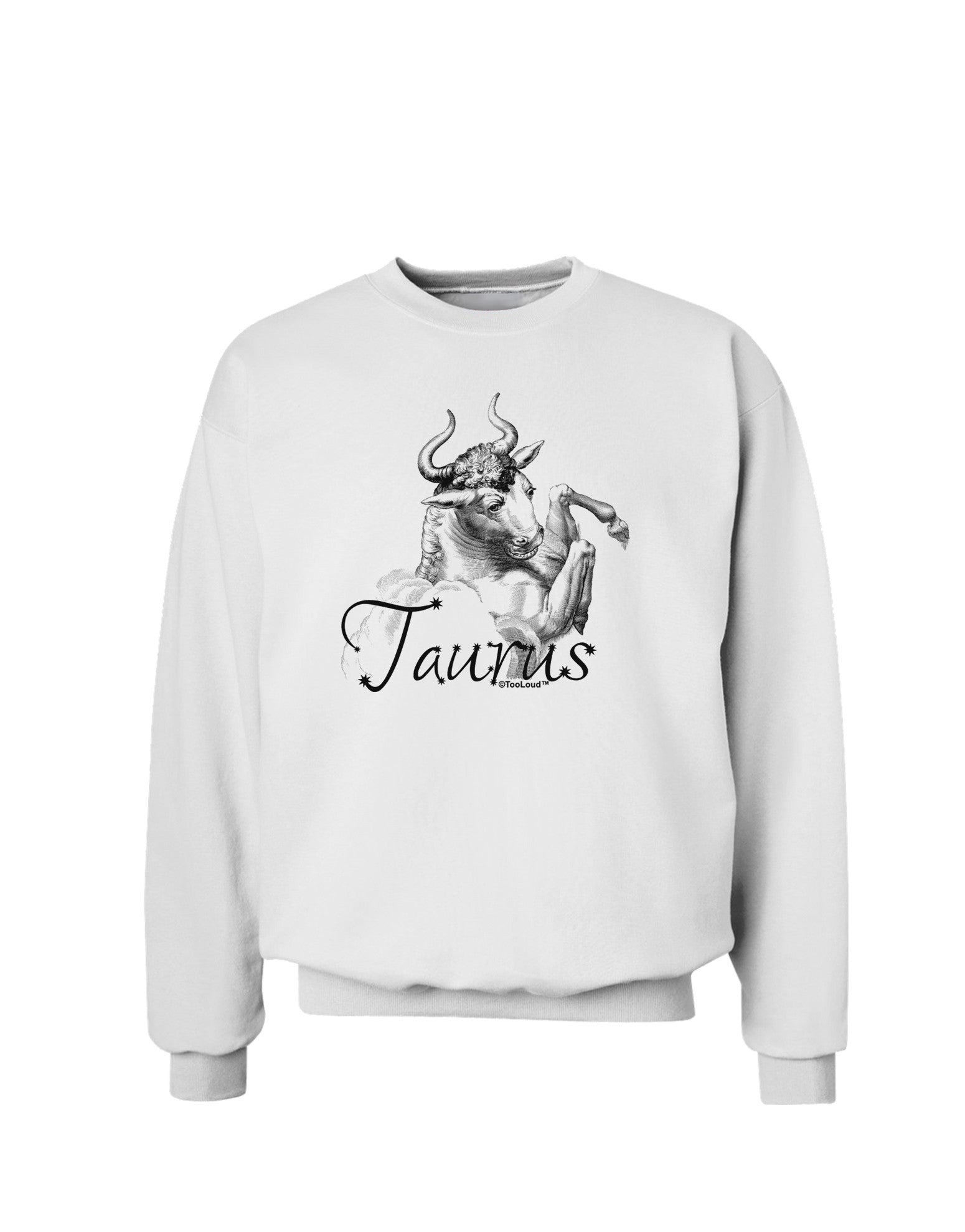 Taurus Illustration Sweatshirt-Sweatshirts-TooLoud-White-Small-Davson Sales