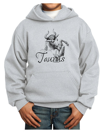 Taurus Illustration Youth Hoodie Pullover Sweatshirt-Youth Hoodie-TooLoud-Ash-XS-Davson Sales