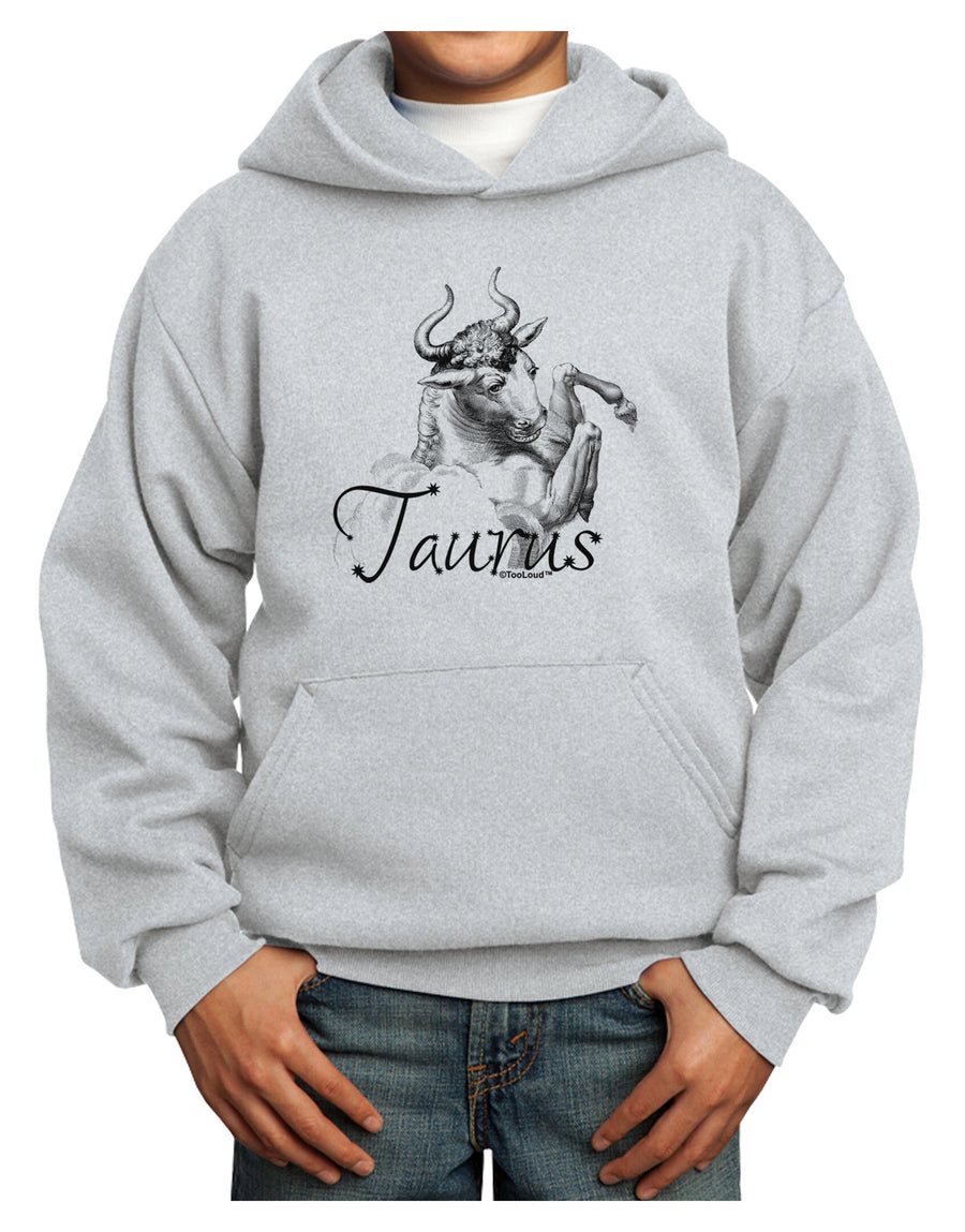 Taurus Illustration Youth Hoodie Pullover Sweatshirt-Youth Hoodie-TooLoud-White-XS-Davson Sales