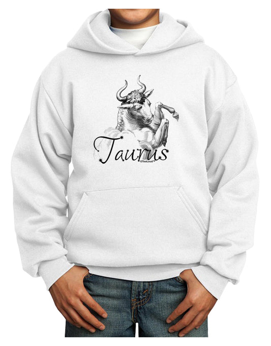 Taurus Illustration Youth Hoodie Pullover Sweatshirt-Youth Hoodie-TooLoud-White-XS-Davson Sales