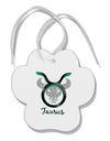 Taurus Symbol Paw Print Shaped Ornament-Ornament-TooLoud-White-Davson Sales