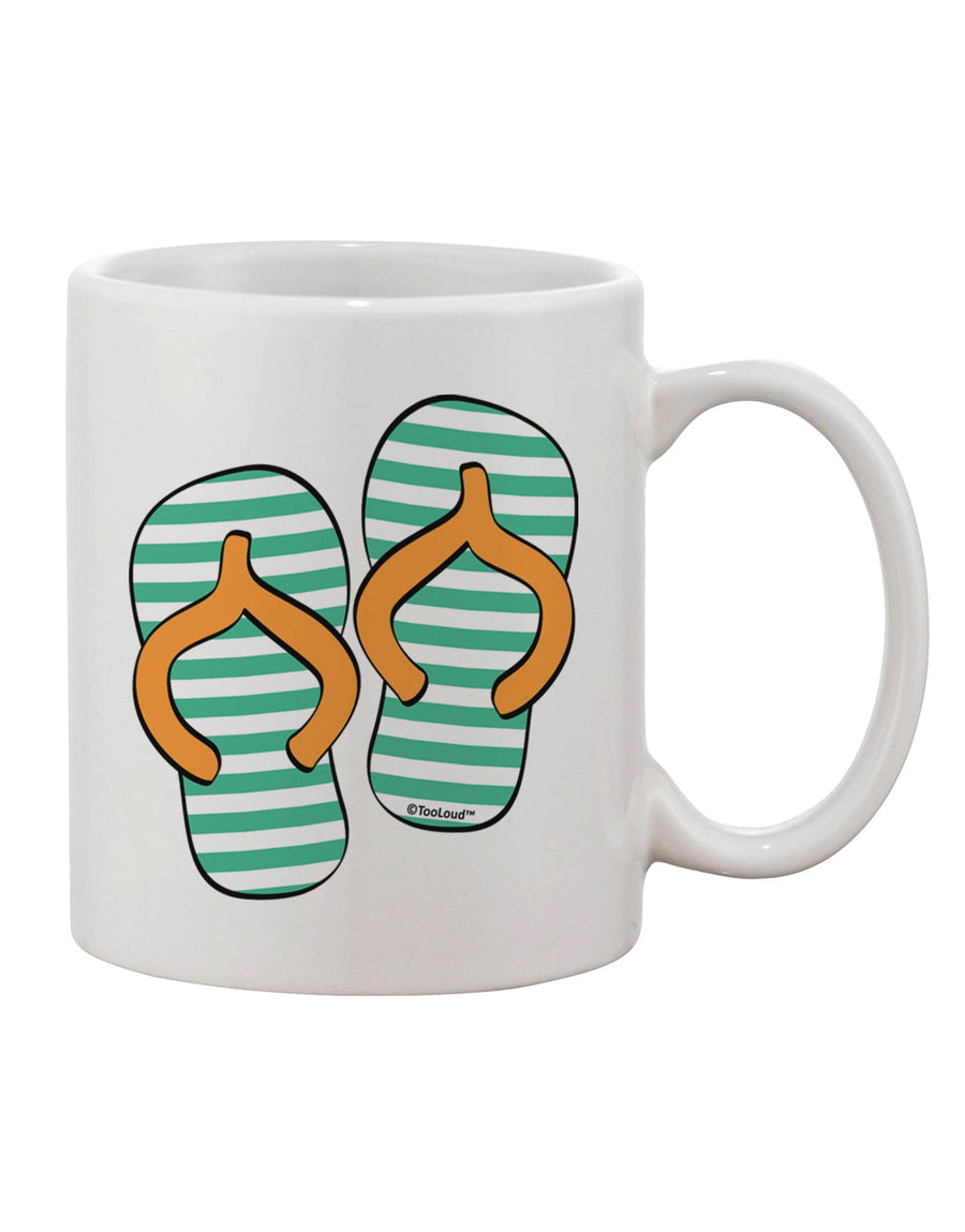 Teal and Orange Printed 11 oz Coffee Mug - Perfect Drinkware for Striped Flip Flop Enthusiasts - TooLoud-11 OZ Coffee Mug-TooLoud-White-Davson Sales