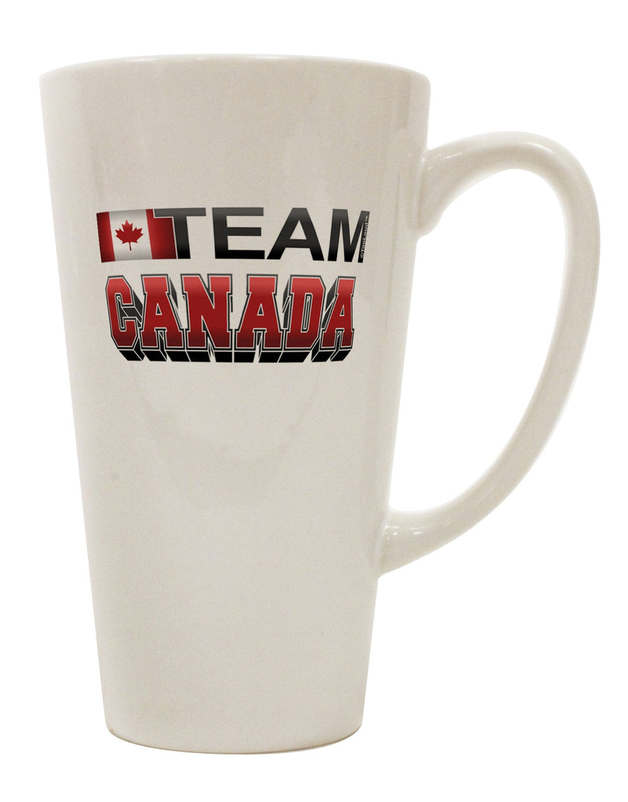 Team Canada 16 Ounce Conical Latte Coffee Mug - Perfect for Sporty Sippers-Conical Latte Mug-TooLoud-White-Davson Sales