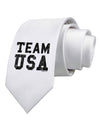 Team USA Distressed Text Printed White Necktie