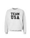 Team USA Distressed Text Sweatshirt-Sweatshirts-TooLoud-White-Small-Davson Sales