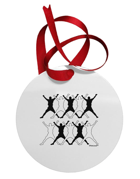 Ten Lords A Leaping Circular Metal Ornament-Ornament-TooLoud-White-Davson Sales