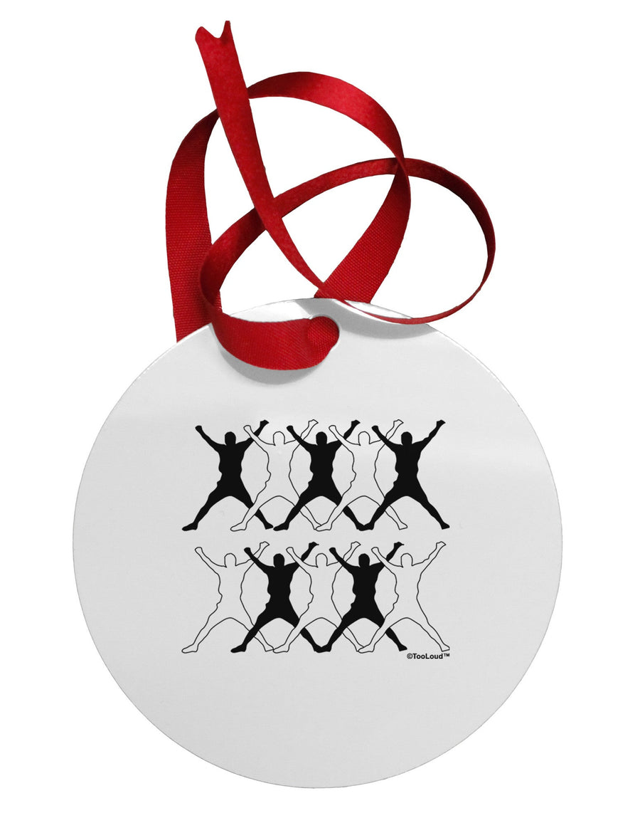 Ten Lords A Leaping Text Circular Metal Ornament-Ornament-TooLoud-White-Davson Sales