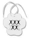 Ten Lords A Leaping Text Paw Print Shaped Ornament-Ornament-TooLoud-White-Davson Sales