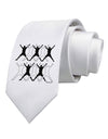 Ten Lords A Leaping Text Printed White Necktie