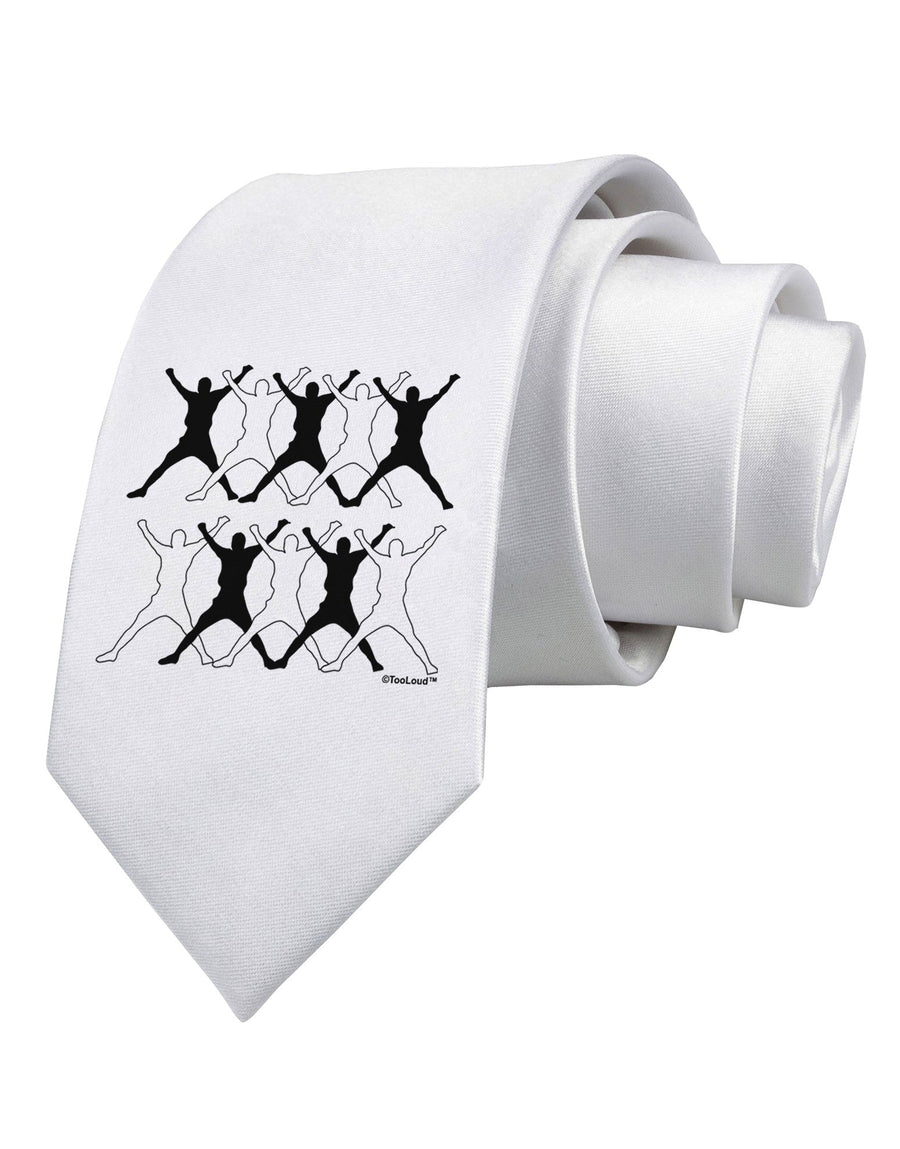 Ten Lords A Leaping Text Printed White Necktie