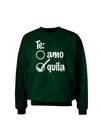 Tequila Checkmark Design Adult Dark Sweatshirt by TooLoud-Sweatshirts-TooLoud-Deep-Forest-Green-Small-Davson Sales