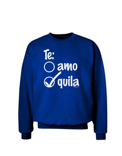 Tequila Checkmark Design Adult Dark Sweatshirt by TooLoud-Sweatshirts-TooLoud-Deep-Royal-Blue-Small-Davson Sales