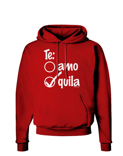 Tequila Checkmark Design Dark Hoodie Sweatshirt by TooLoud-Hoodie-TooLoud-Red-Small-Davson Sales