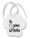 Tequila Checkmark Design Paw Print Shaped Ornament by TooLoud-Ornament-TooLoud-White-Davson Sales
