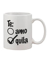 Tequila Checkmark Design Printed 11 oz Coffee Mug - Expertly Crafted Drinkware by TooLoud-11 OZ Coffee Mug-TooLoud-White-Davson Sales