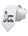 Tequila Checkmark Design Printed White Necktie by TooLoud