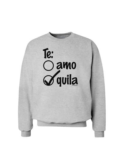 Tequila Checkmark Design Sweatshirt by TooLoud-Sweatshirts-TooLoud-AshGray-Small-Davson Sales