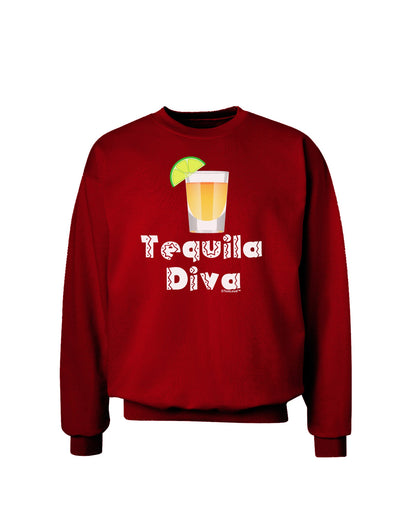 Tequila Diva - Cinco de Mayo Design Adult Dark Sweatshirt by TooLoud-Sweatshirts-TooLoud-Deep-Red-Small-Davson Sales