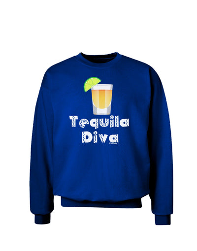 Tequila Diva - Cinco de Mayo Design Adult Dark Sweatshirt by TooLoud-Sweatshirts-TooLoud-Deep-Royal-Blue-Small-Davson Sales