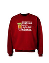 Tequila Is My Spirit Animal Adult Dark Sweatshirt-Sweatshirts-TooLoud-Deep-Red-Small-Davson Sales