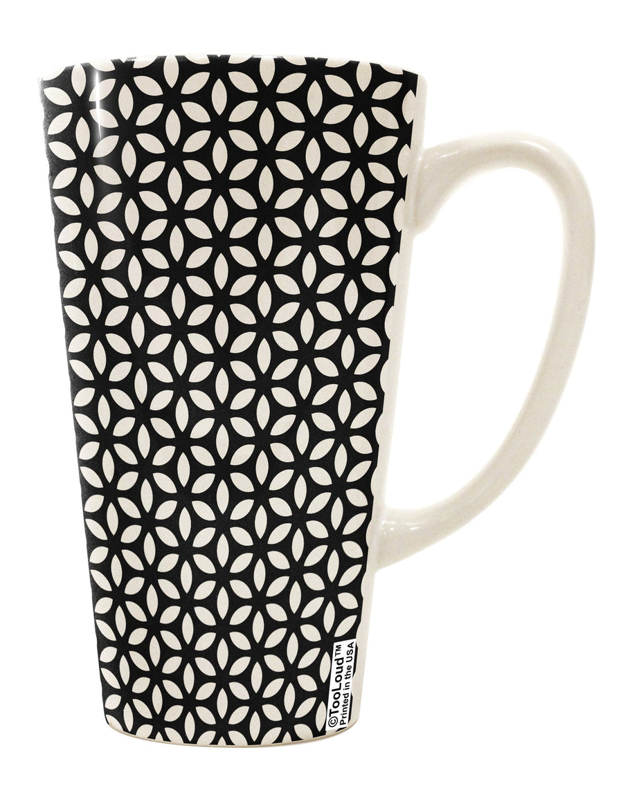 Tetra Circle Tesseract 16 Ounce Conical Latte Coffee Mug - Expertly Crafted Drinkware-Conical Latte Mug-TooLoud-White-Davson Sales