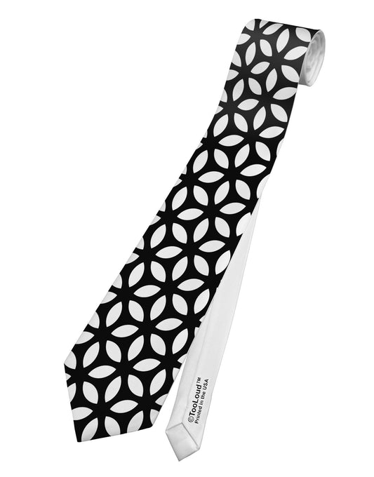 Tetra Circle Tesseract Printed White Necktie All Over Print