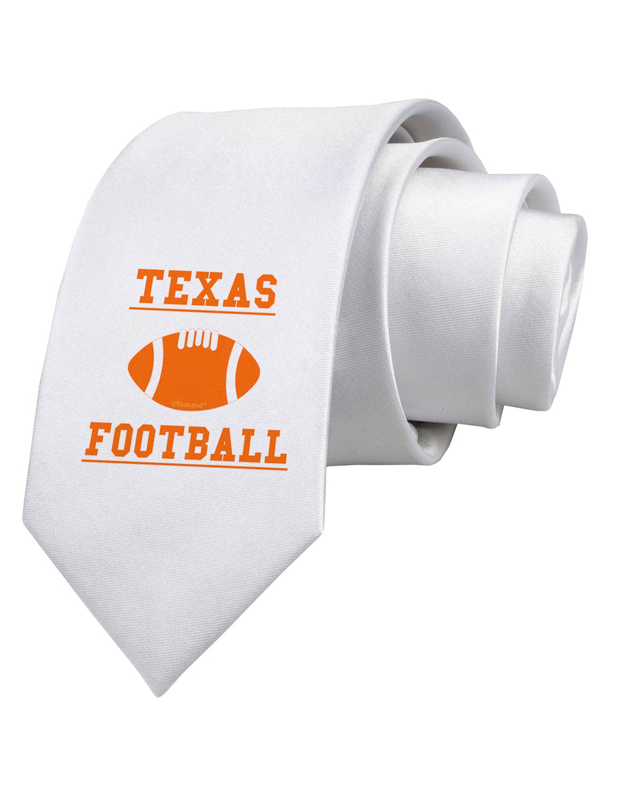 Texas Football Printed White Necktie by TooLoud