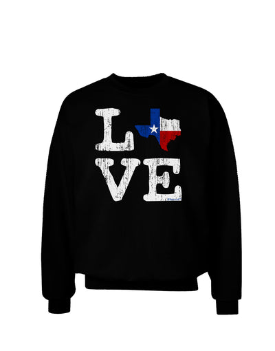 Texas Love Distressed Design Adult Dark Sweatshirt by TooLoud-Sweatshirts-TooLoud-Black-Small-Davson Sales