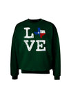 Texas Love Distressed Design Adult Dark Sweatshirt by TooLoud-Sweatshirts-TooLoud-Deep-Forest-Green-Small-Davson Sales