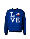 Texas Love Distressed Design Adult Dark Sweatshirt by TooLoud-Sweatshirts-TooLoud-Deep-Royal-Blue-Small-Davson Sales