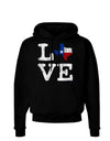 Texas Love Distressed Design Dark Hoodie Sweatshirt by TooLoud-Hoodie-TooLoud-Black-Small-Davson Sales