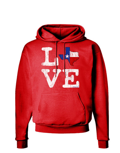 Texas Love Distressed Design Dark Hoodie Sweatshirt by TooLoud-Hoodie-TooLoud-Red-Small-Davson Sales