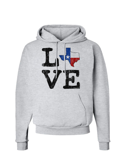 Texas Love Distressed Design Hoodie Sweatshirt by TooLoud-Hoodie-TooLoud-AshGray-Small-Davson Sales