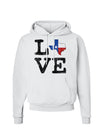 Texas Love Distressed Design Hoodie Sweatshirt by TooLoud-Hoodie-TooLoud-White-Small-Davson Sales