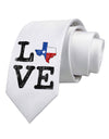 Texas Love Distressed Design Printed White Necktie by TooLoud