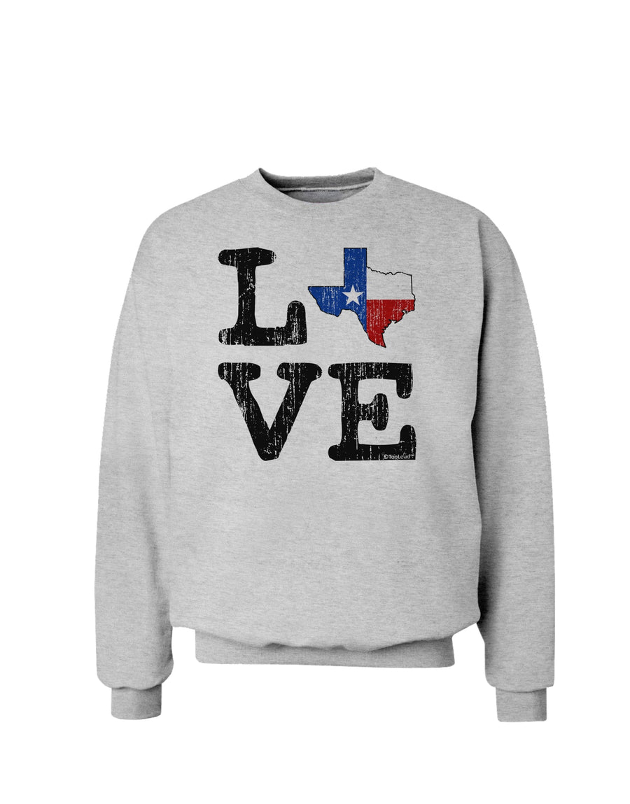 Texas Love Distressed Design Sweatshirt by TooLoud-Sweatshirts-TooLoud-White-Small-Davson Sales