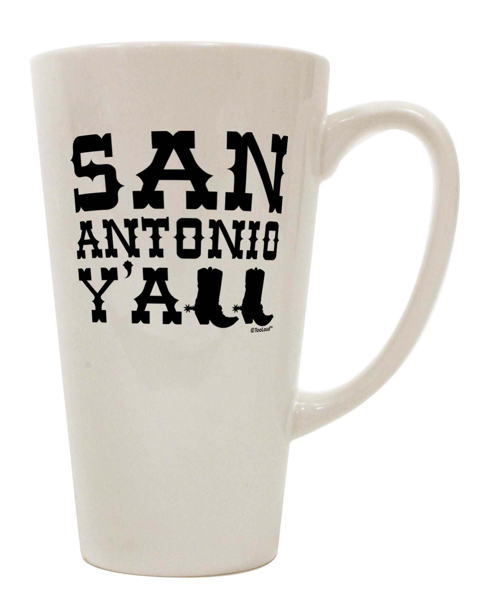 Texas Pride 16 Ounce Conical Latte Coffee Mug - Expertly Crafted for San Antonio Enthusiasts by TooLoud-Conical Latte Mug-TooLoud-White-Davson Sales