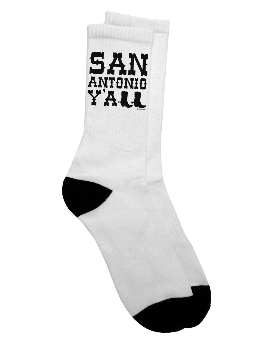 Texas Pride Adult Crew Socks - Stylish Boots for San Antonio Residents by TooLoud-Socks-TooLoud-White-Ladies-4-6-Davson Sales