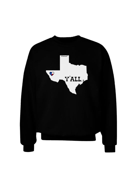 Texas State Y'all Design with Flag Heart Adult Dark Sweatshirt by TooLoud-Sweatshirts-TooLoud-Black-Small-Davson Sales