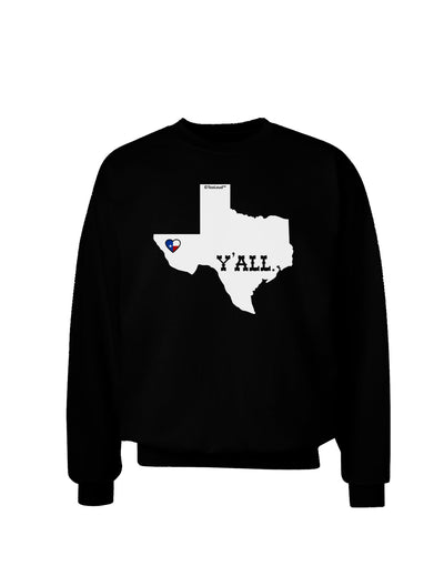 Texas State Y'all Design with Flag Heart Adult Dark Sweatshirt by TooLoud-Sweatshirts-TooLoud-Black-Small-Davson Sales