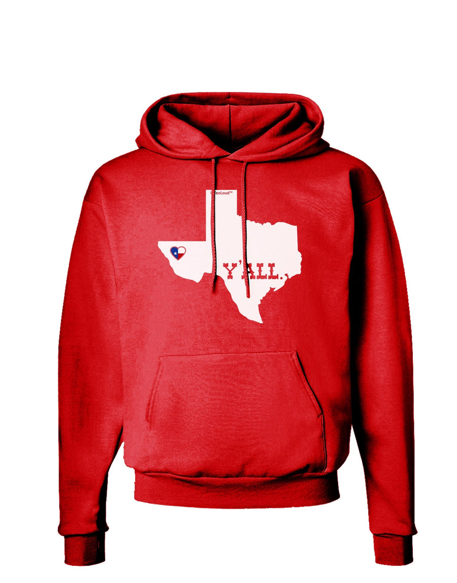 Texas State Y'all Design with Flag Heart Dark Hoodie Sweatshirt by TooLoud-Hoodie-TooLoud-Black-Small-Davson Sales