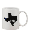 Texas State Y'all Design with Flag Heart - Exquisite 11 oz Coffee Mug by TooLoud-11 OZ Coffee Mug-TooLoud-White-Davson Sales