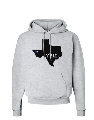 Texas State Y'all Design with Flag Heart Hoodie Sweatshirt by TooLoud-Hoodie-TooLoud-AshGray-Small-Davson Sales