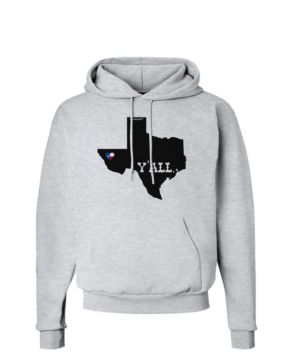 Texas State Y'all Design with Flag Heart Hoodie Sweatshirt by TooLoud-Hoodie-TooLoud-White-Small-Davson Sales