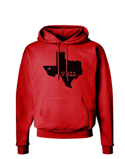 Texas State Y'all Design with Flag Heart Hoodie Sweatshirt by TooLoud-Hoodie-TooLoud-Red-Small-Davson Sales